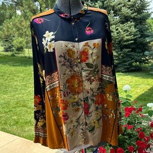 Floral Johnny Was Button-Up Blouse